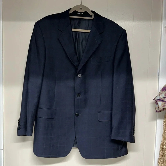 Luciano Natazzi Men’s Two Piece Italian Suit R36 Blue Pinstripe. - Picture 1 of 13